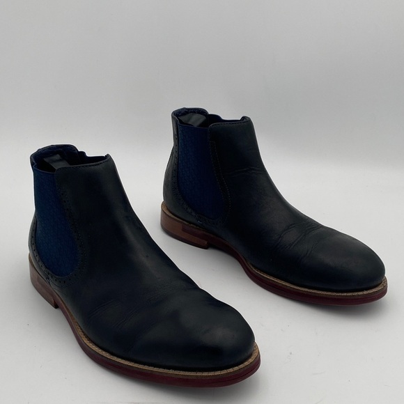 Ted Baker London Kaidon Chelsea Boots Men\'s 10 Black  blue Leather Casual office main image 10